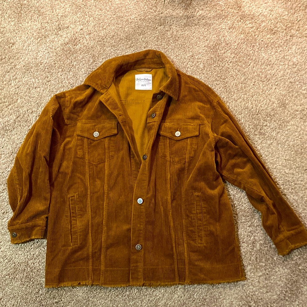 Great, thick corduroy brownish copper shacket